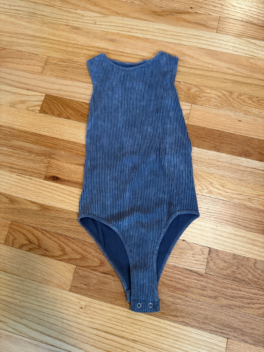 Ribbed One-Piece Bodysuit - Blue